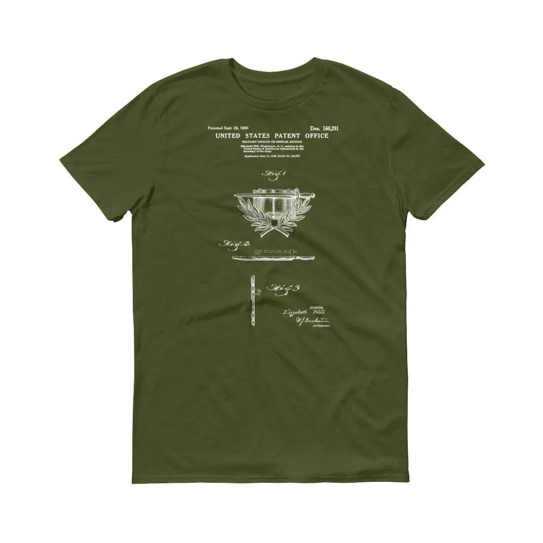 1950 Military Army Insigne Patent T-Shirt - Military Insigne T-Shirt, Army Gift, Military Gift, Military Medal T-Shirt, Military Art T-Shirt