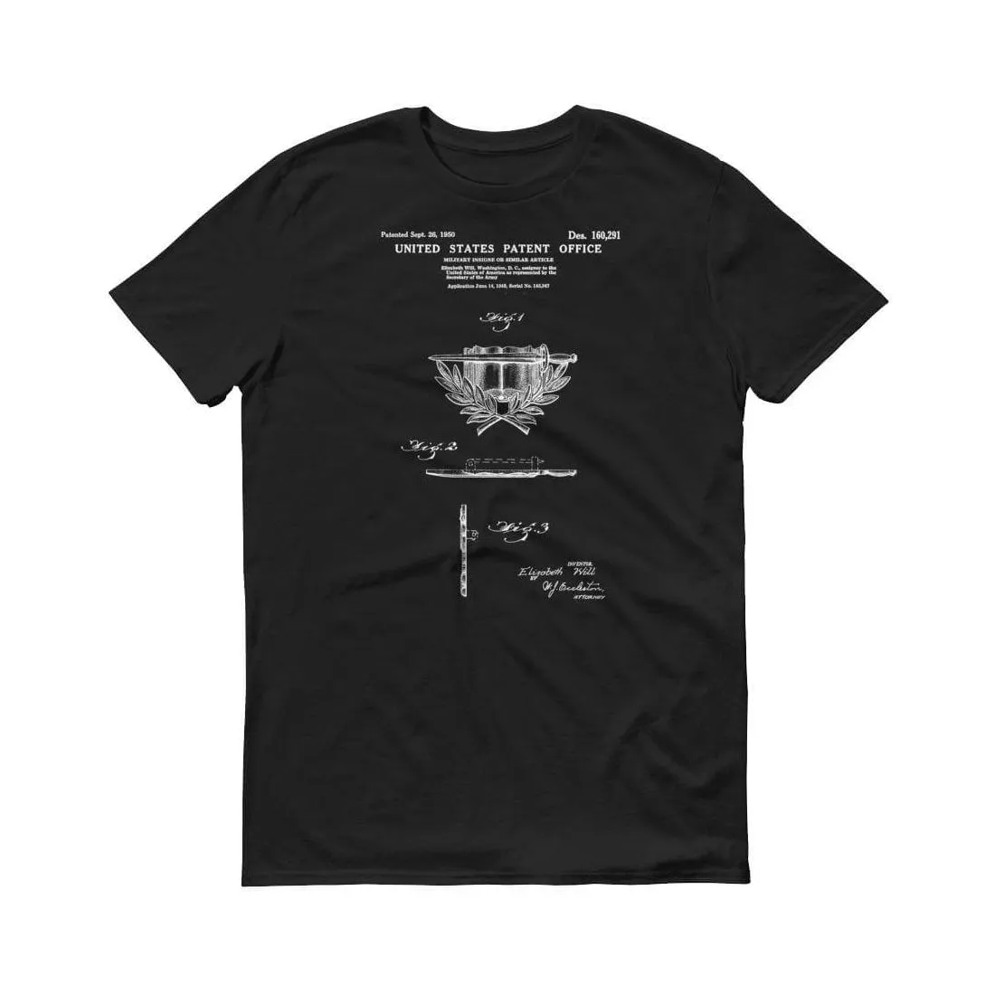1950 Military Army Insigne Patent T-Shirt - Military Insigne T-Shirt, Army Gift, Military Gift, Military Medal T-Shirt, Military Art T-Shirt