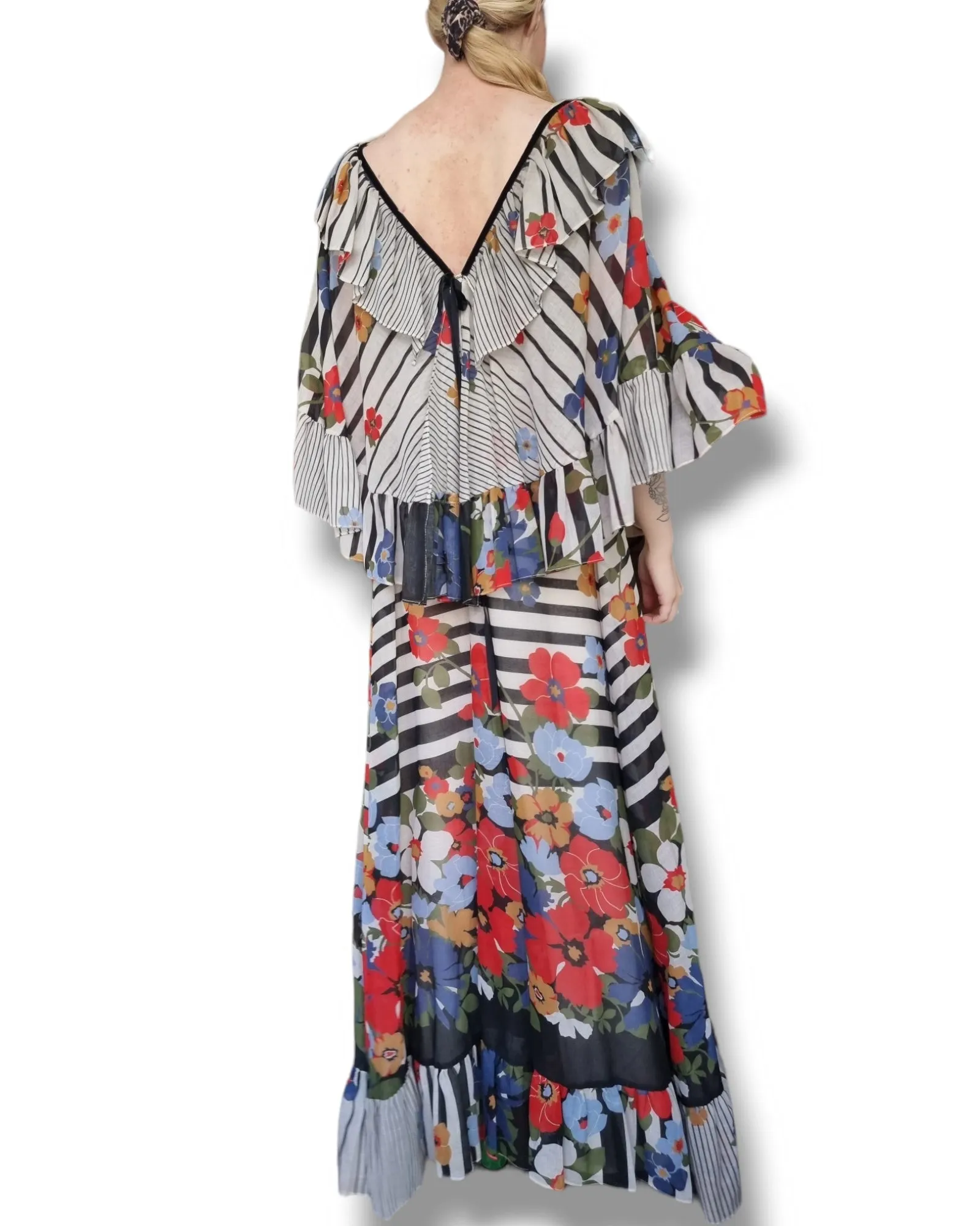 1970s Gina Fratini Maxi Dress S M