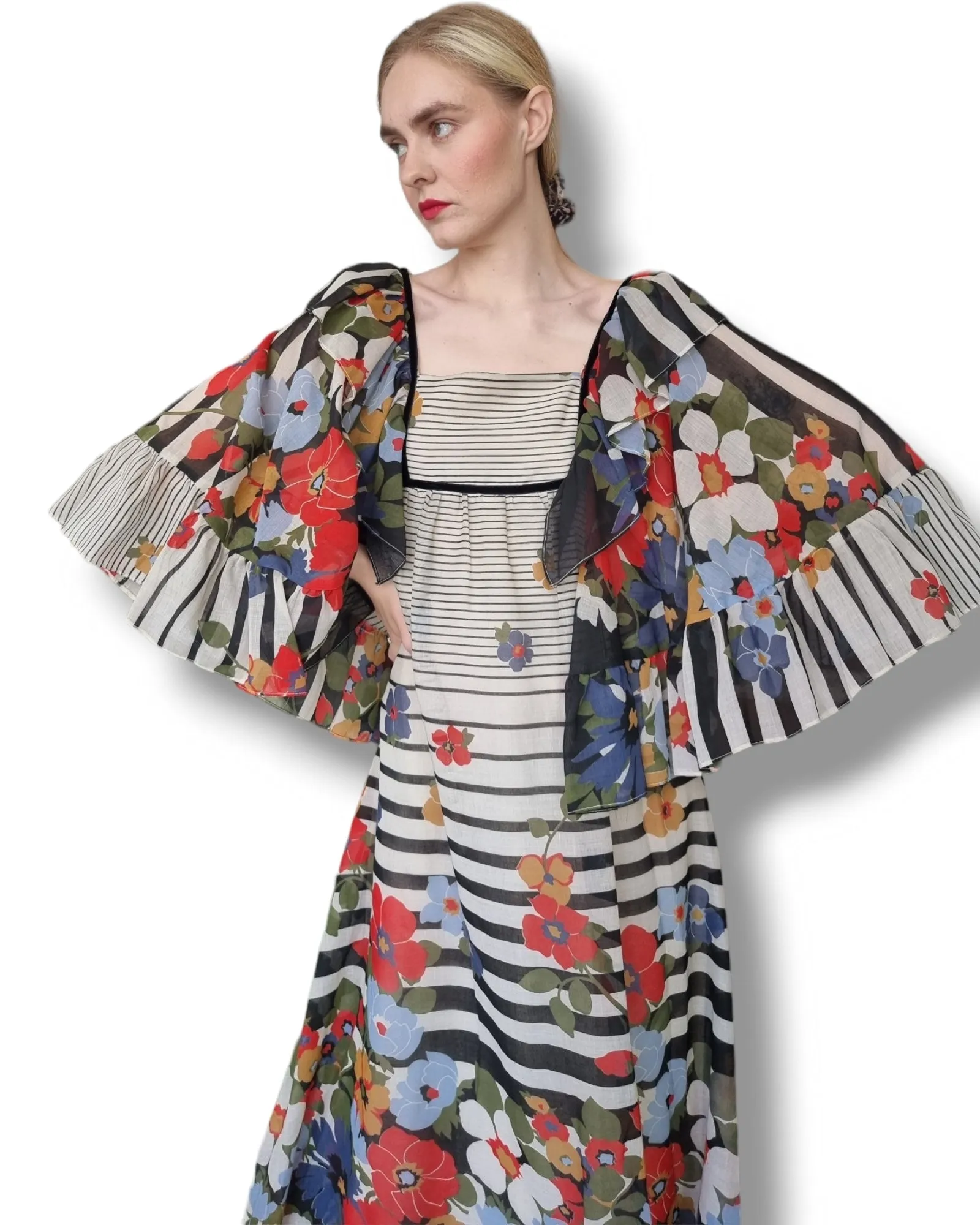 1970s Gina Fratini Maxi Dress S M