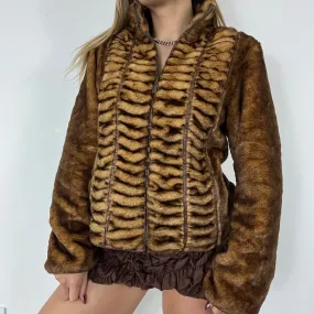 90s fur fleece jacket - Size M