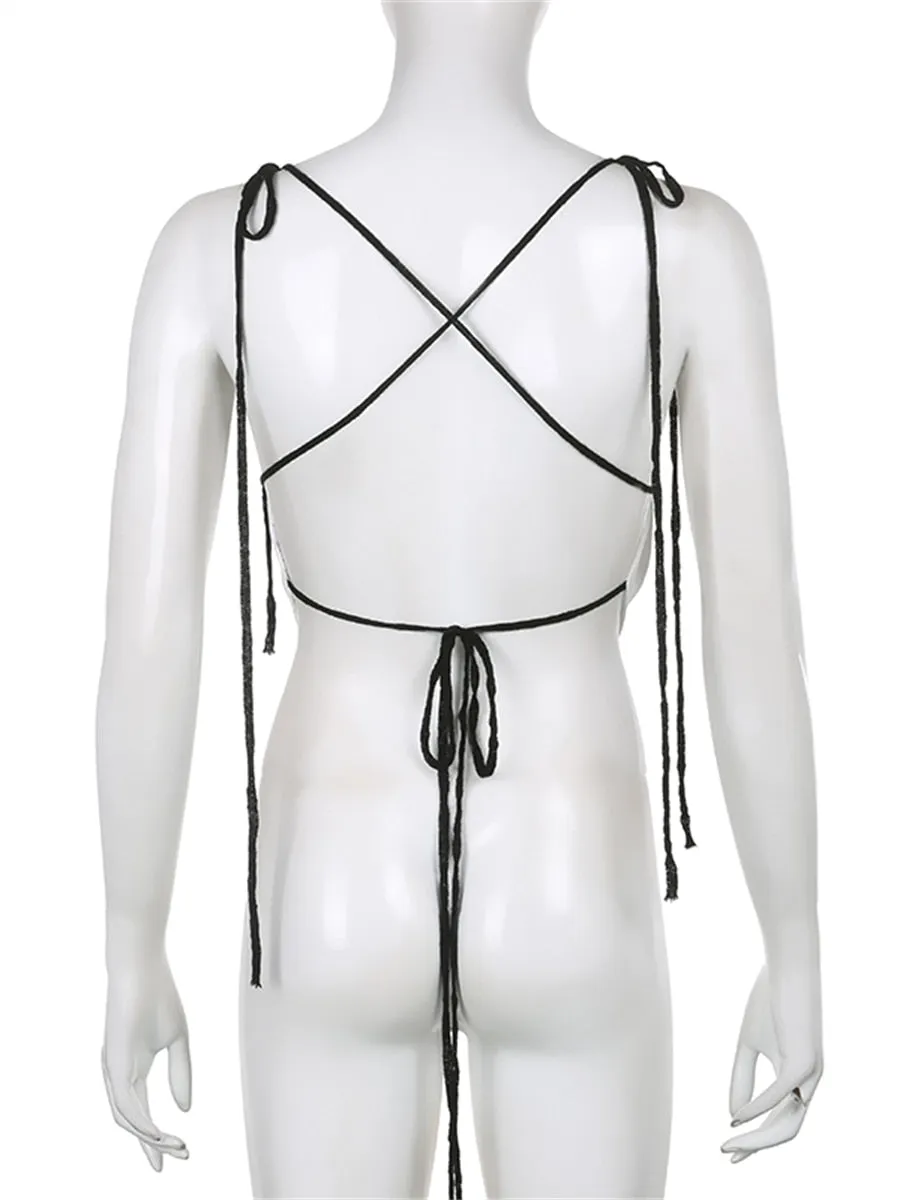 Bandage Suspender Crop Tops