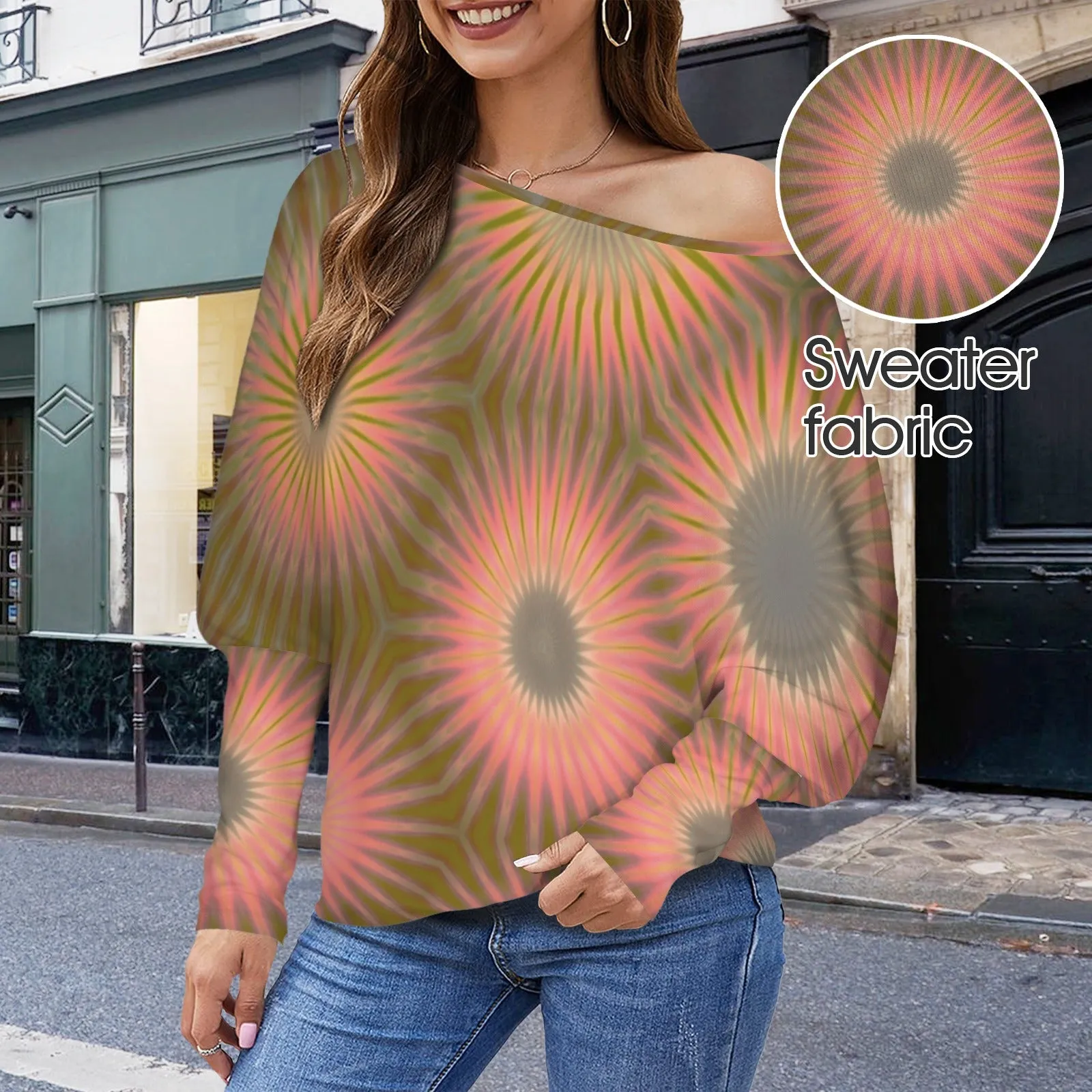 Batwing Long Sleeve Sweater Iridescent Sunset