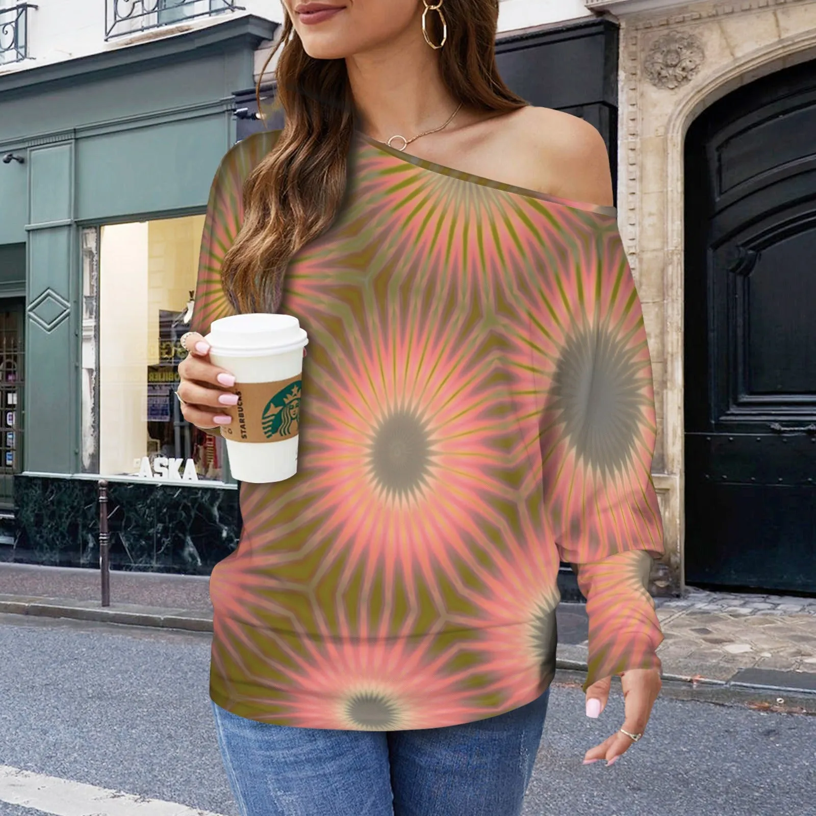Batwing Long Sleeve Sweater Iridescent Sunset