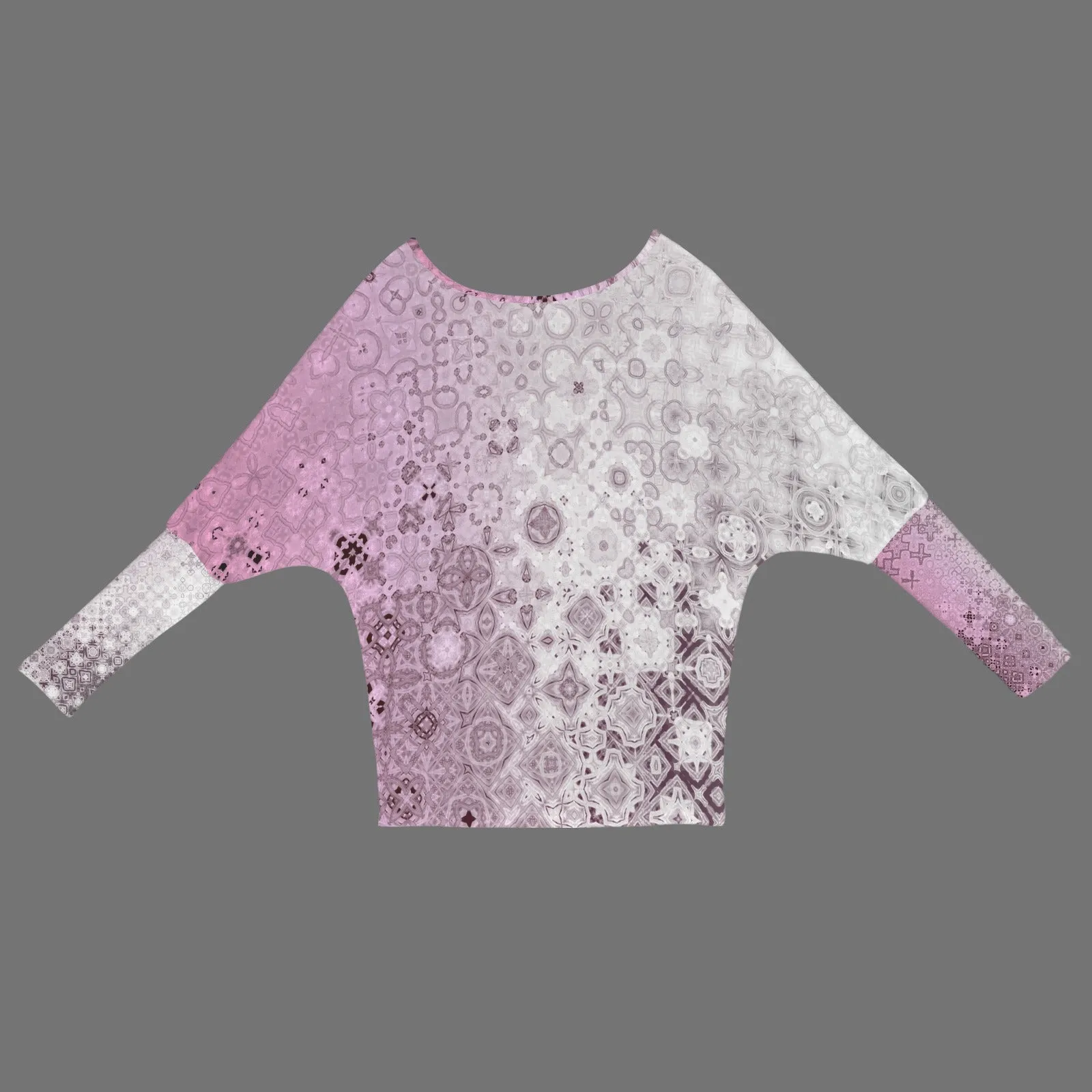 Batwing Long Sleeve Sweater Pink Glass Ombre
