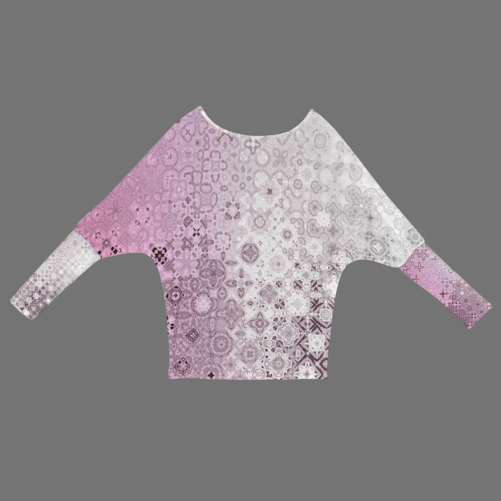 Batwing Long Sleeve Sweater Pink Glass Ombre