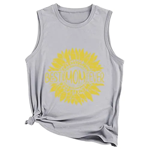 Best Mom Ever in Sunflower Tank Women Shirt