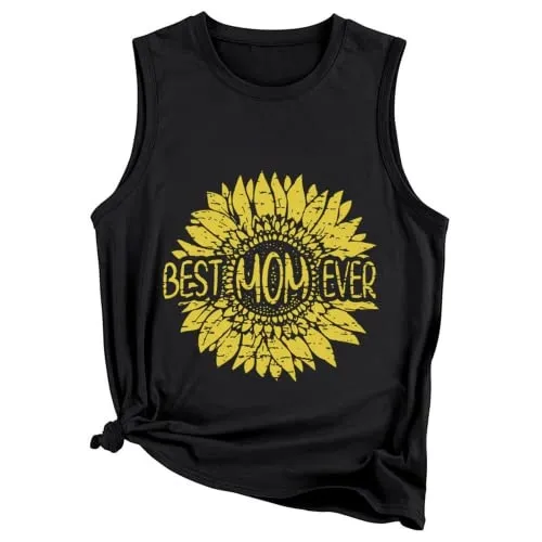 Best Mom Ever in Sunflower Tank Women Shirt