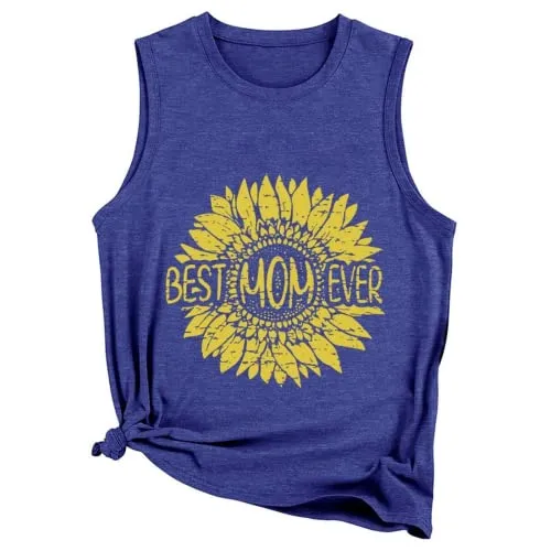 Best Mom Ever in Sunflower Tank Women Shirt