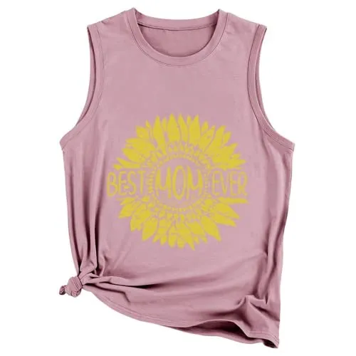 Best Mom Ever in Sunflower Tank Women Shirt