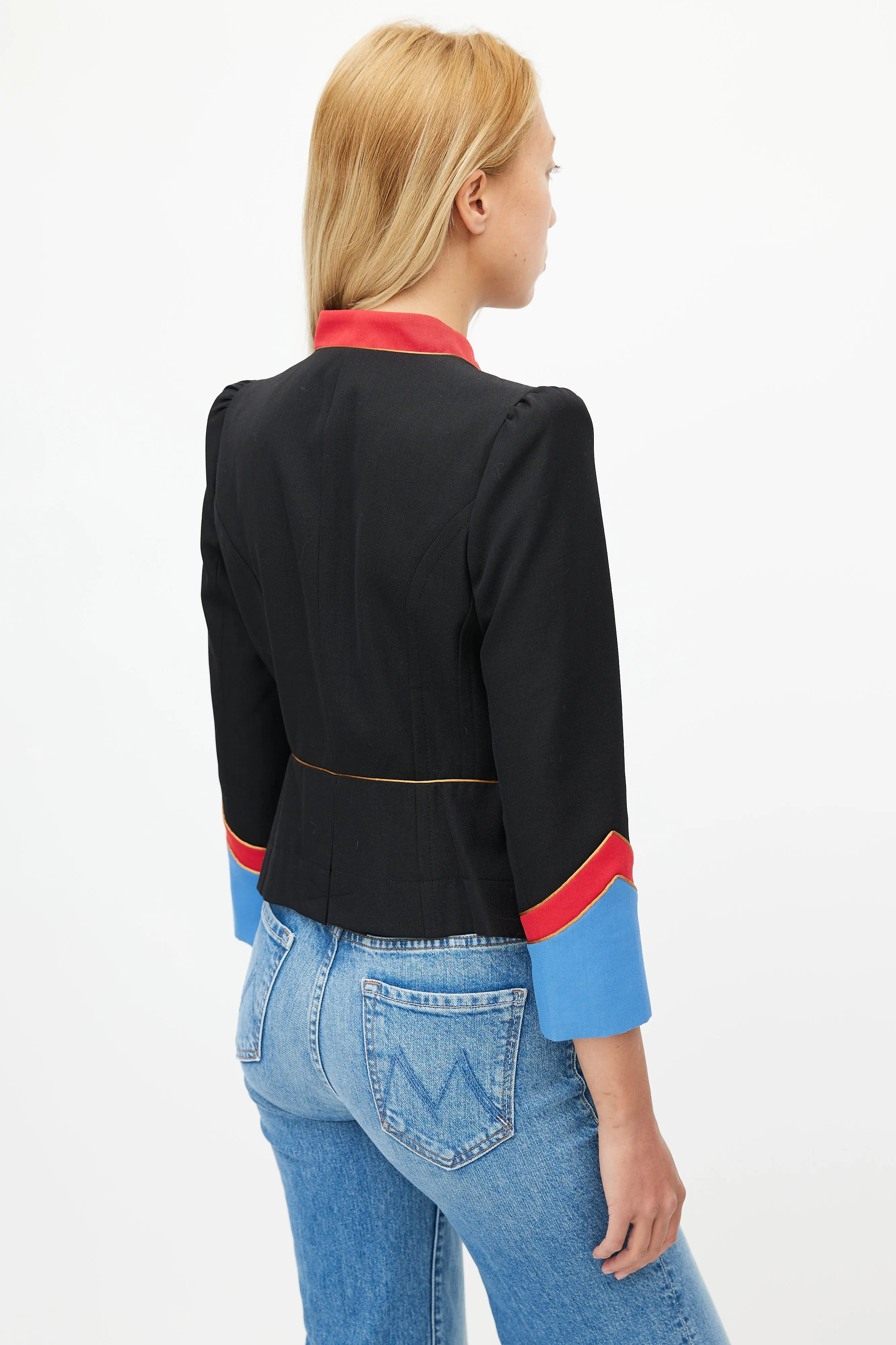 Black & Multicolour Military Jacket