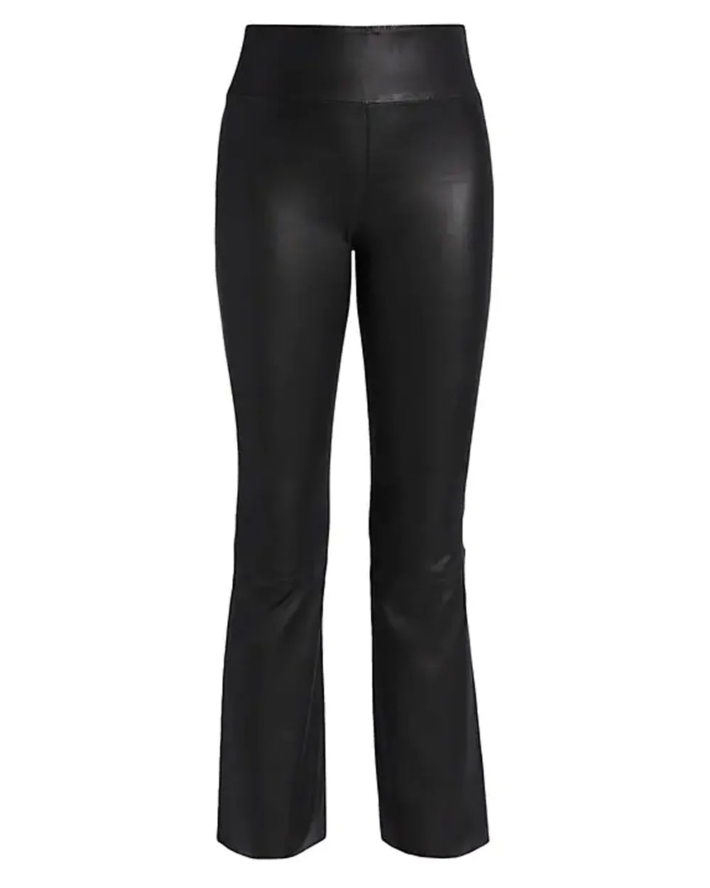 Black Leather Ankle Flare Legging