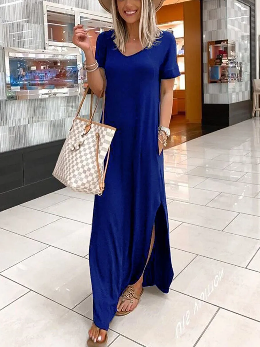 Casual Solid Color Maxi Dress
