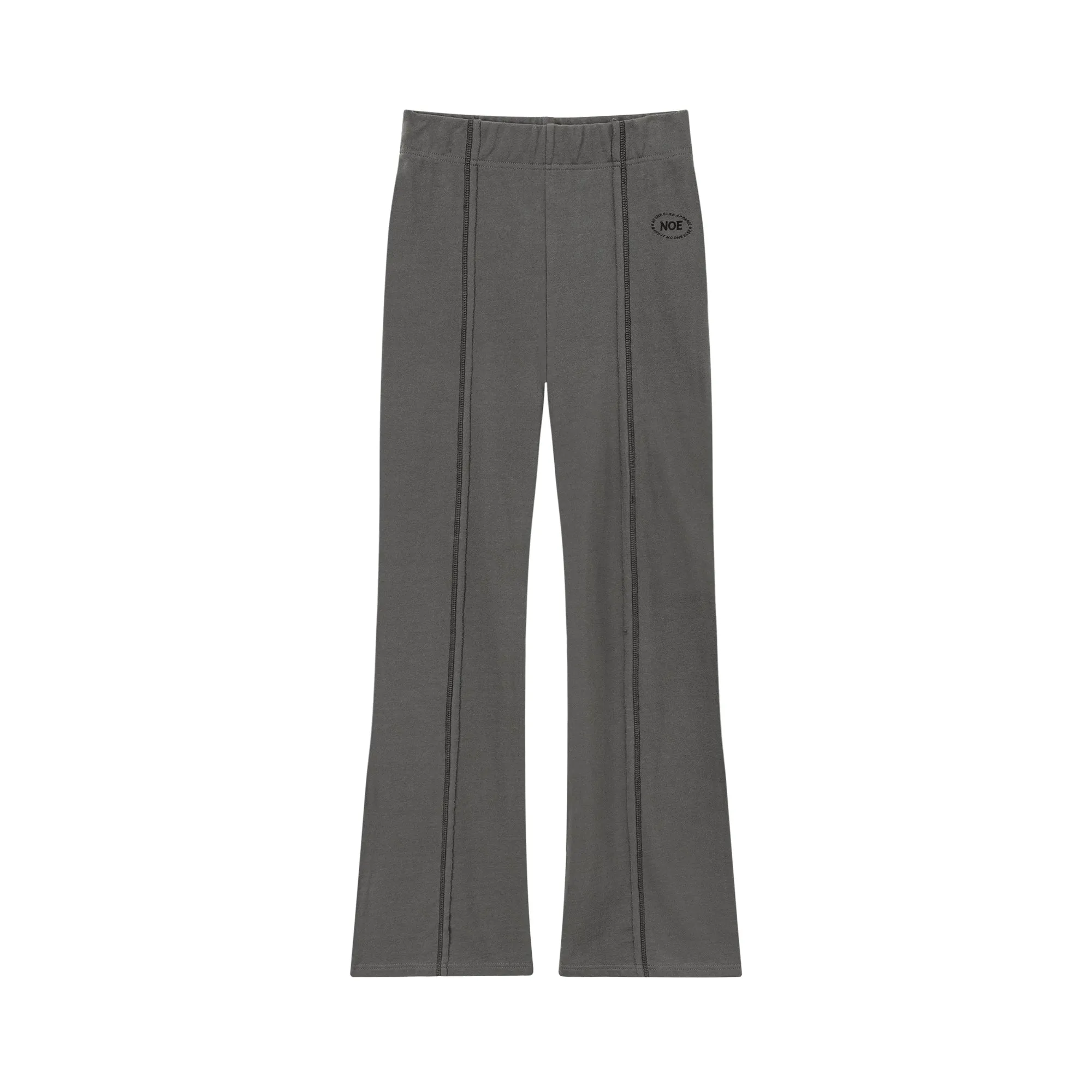 Elastic Waist Stitch Cotton Bootcut Pants