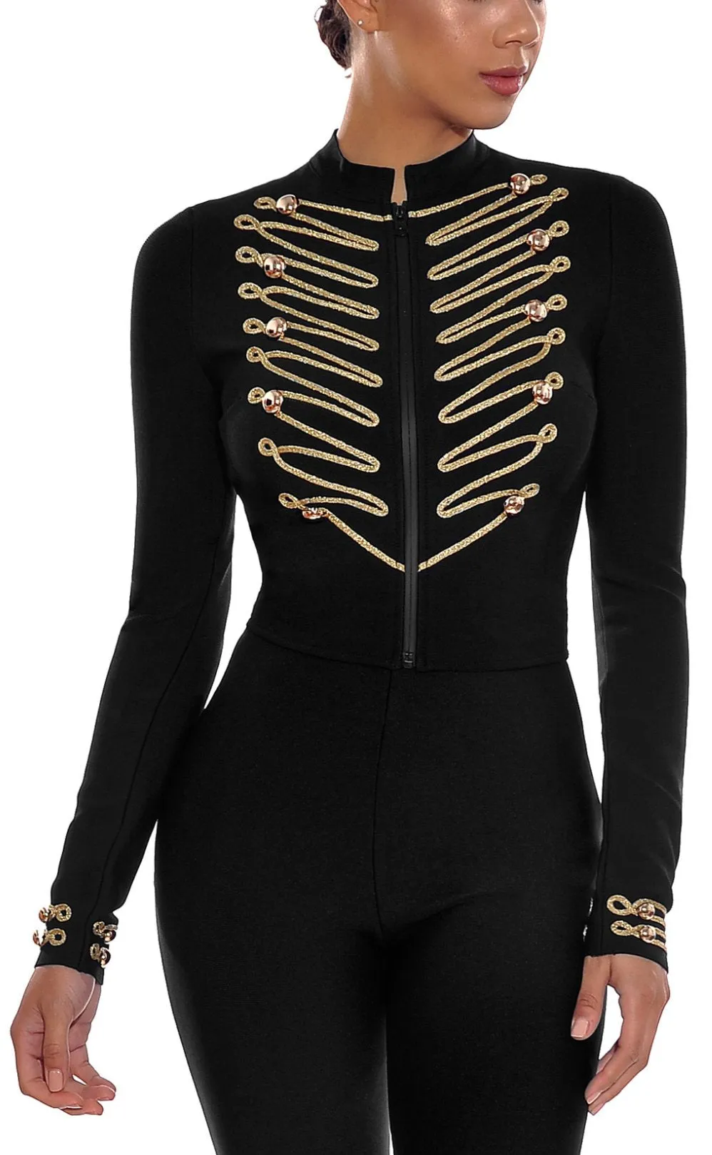 Embroidered Military Stretch Jacket