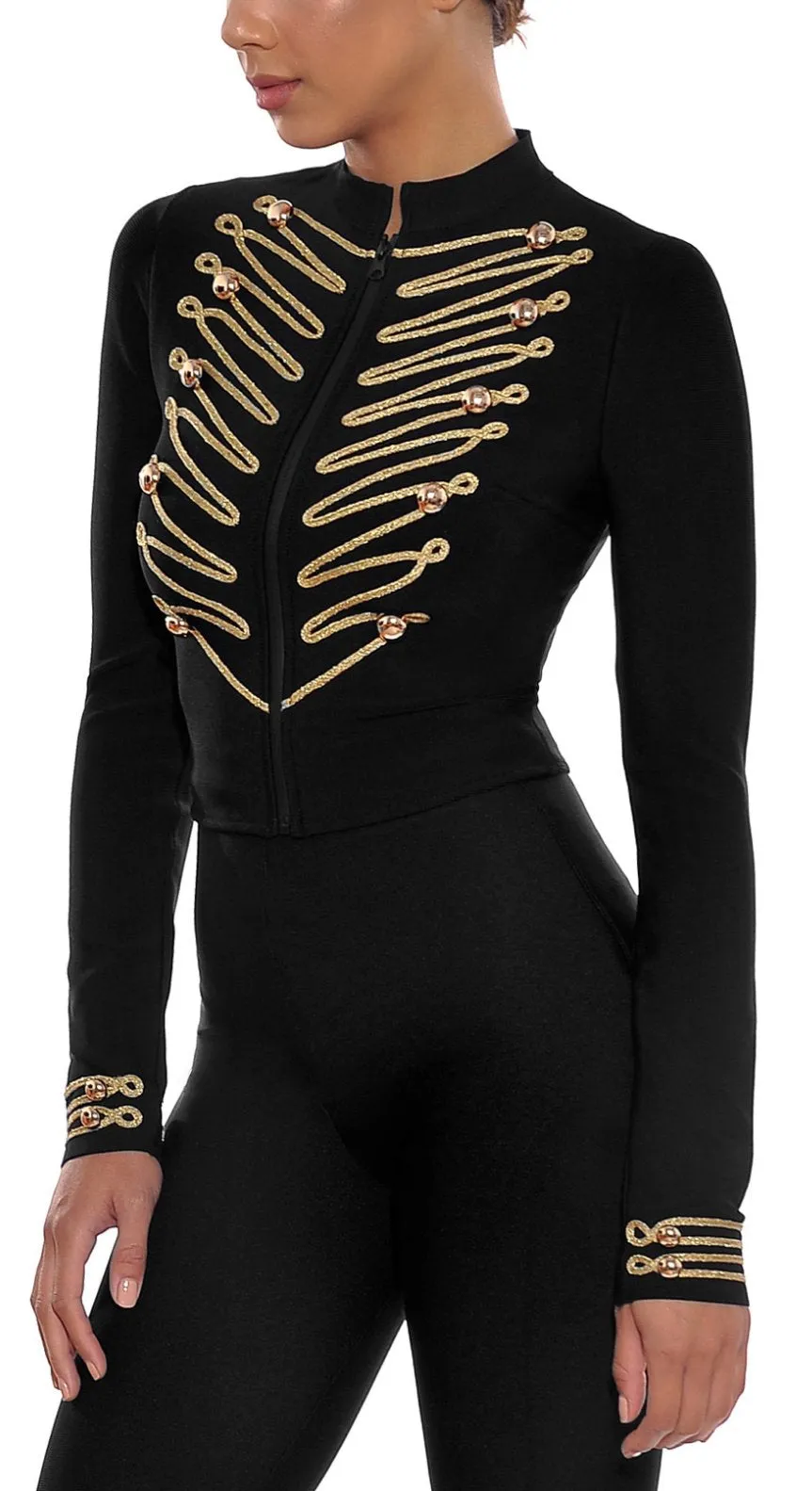 Embroidered Military Stretch Jacket