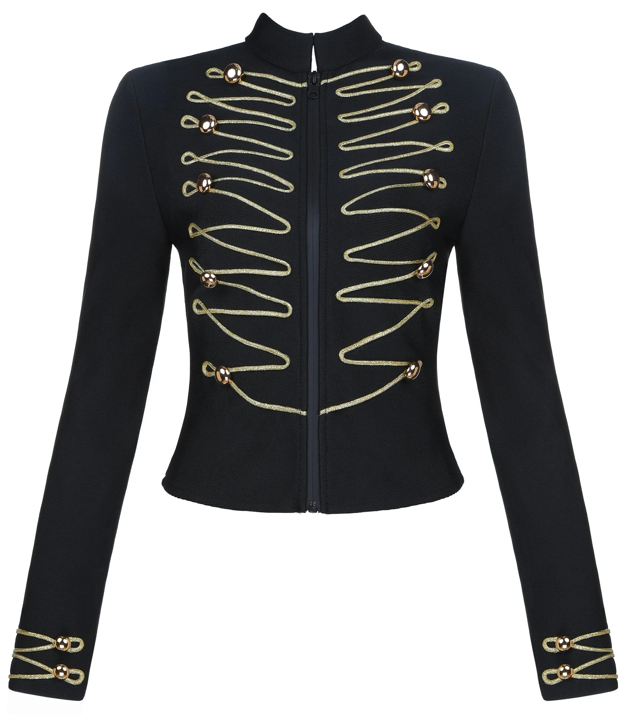 Embroidered Military Stretch Jacket