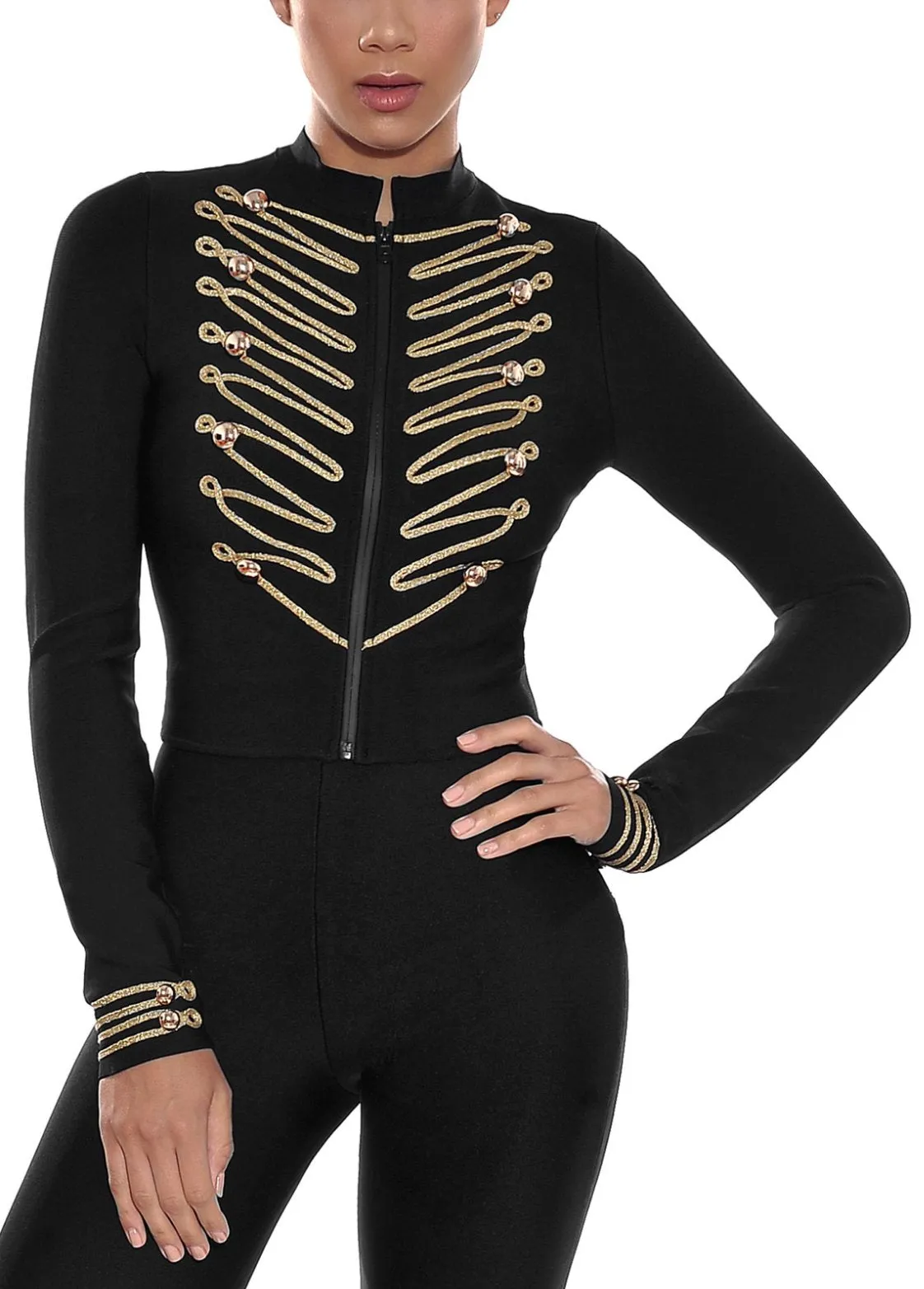Embroidered Military Stretch Jacket