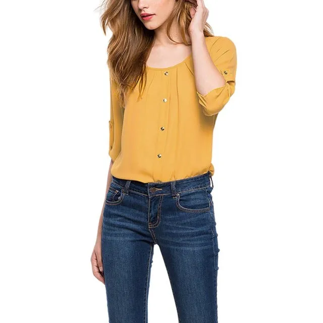 Fashion Casual Office Chiffon Shirts