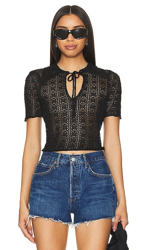Free People x REVOLVE Dallas Pullover Top in Black