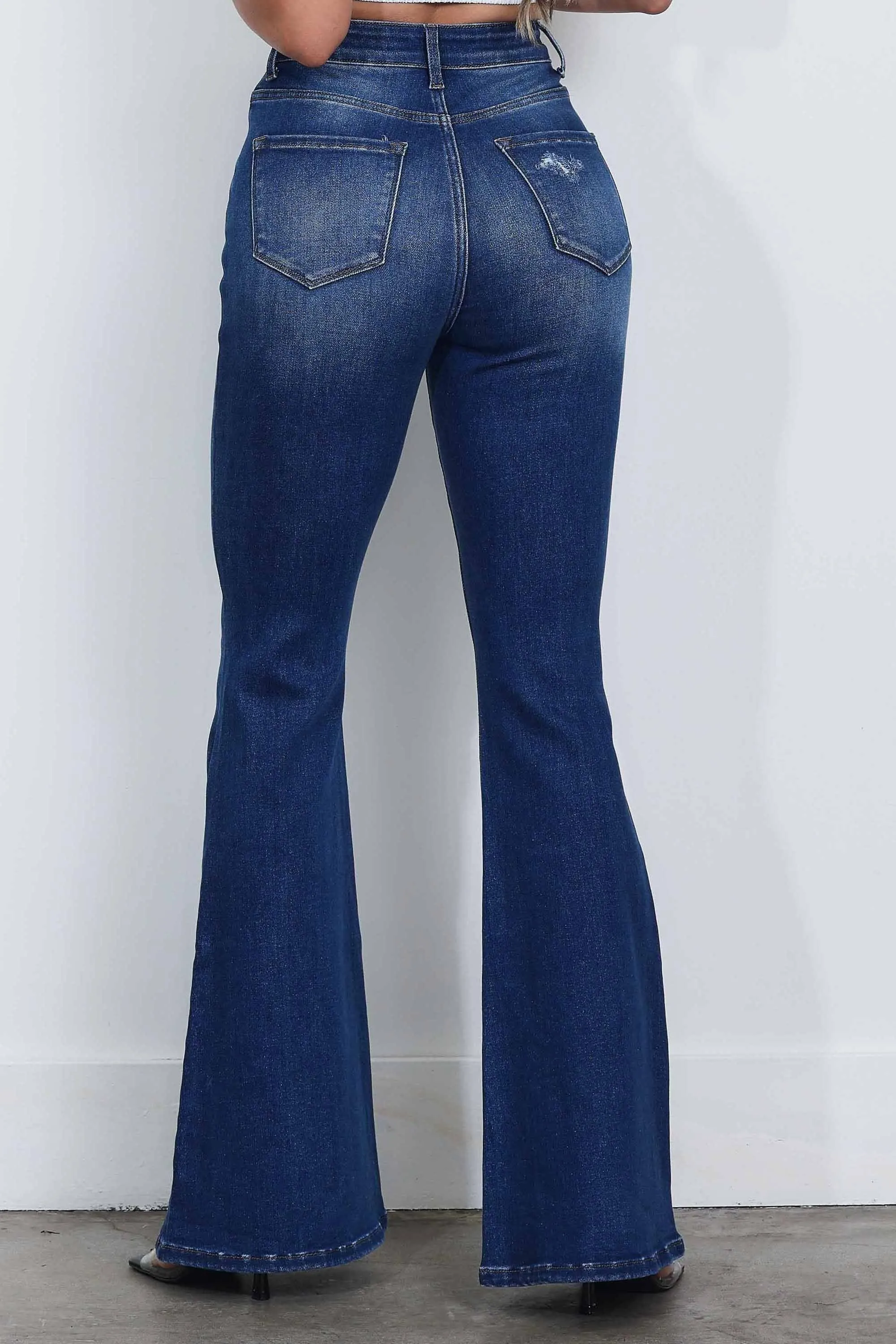 High-Rise Tinted Flare Jeans