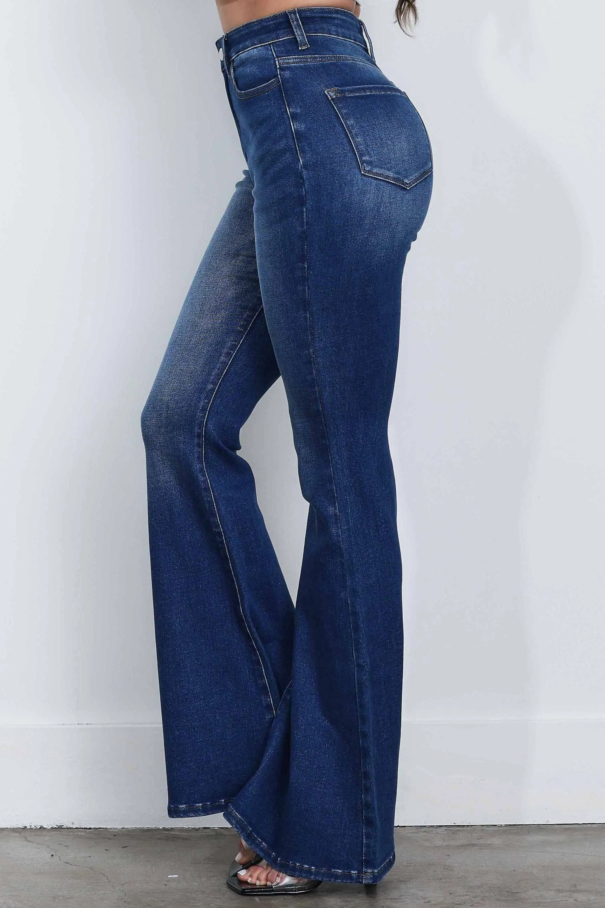 High-Rise Tinted Flare Jeans
