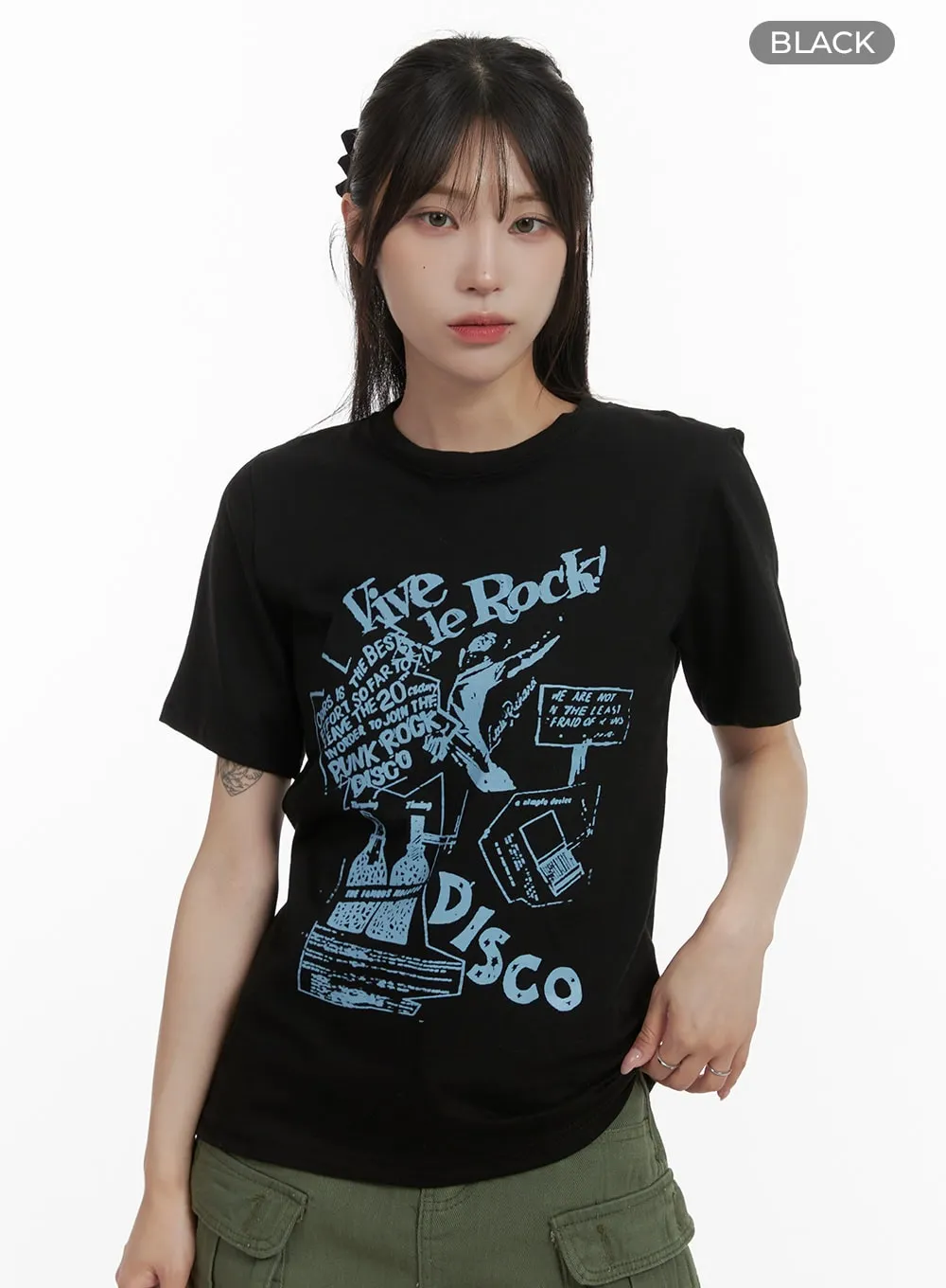 Loose Fit Graphic Lettering T-Shirt OA426