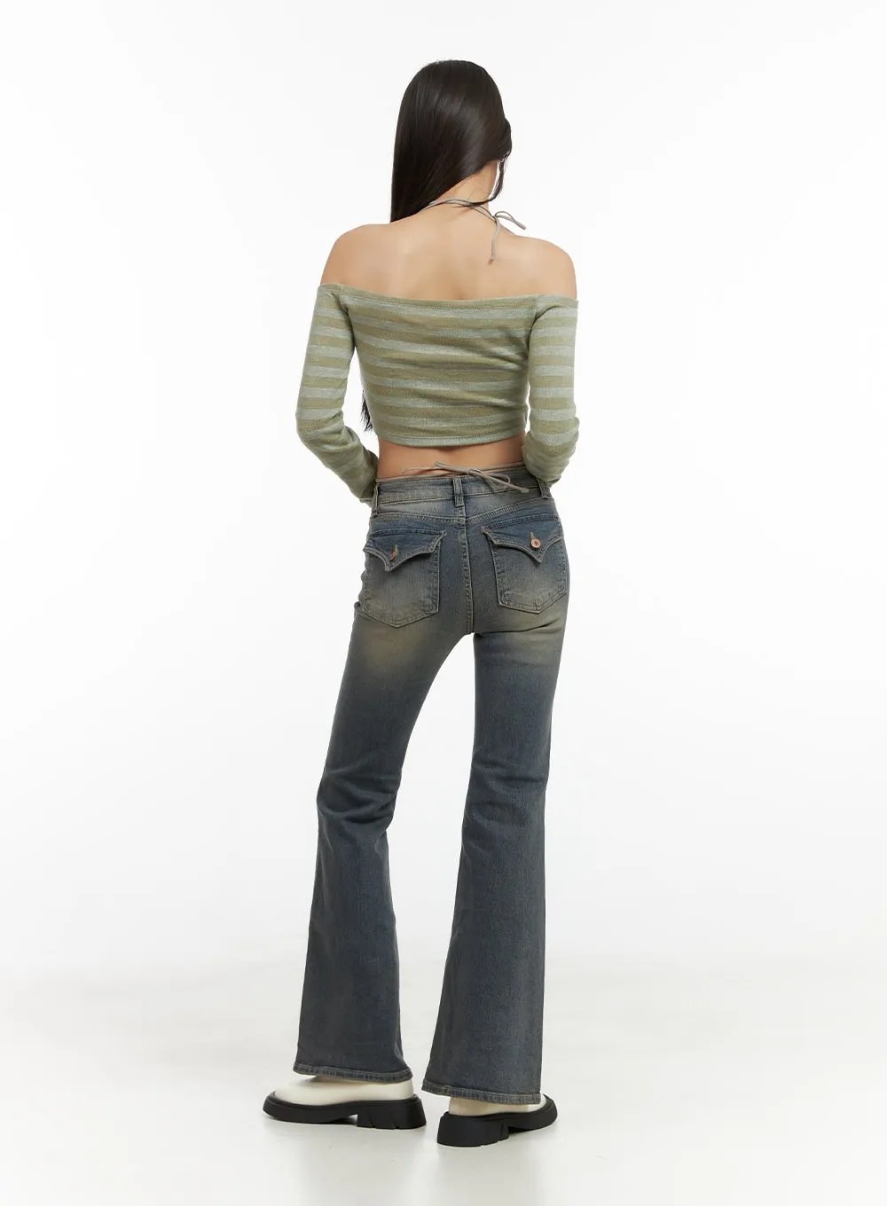 Lydia Slim Washed Bootcut Jeans CO424