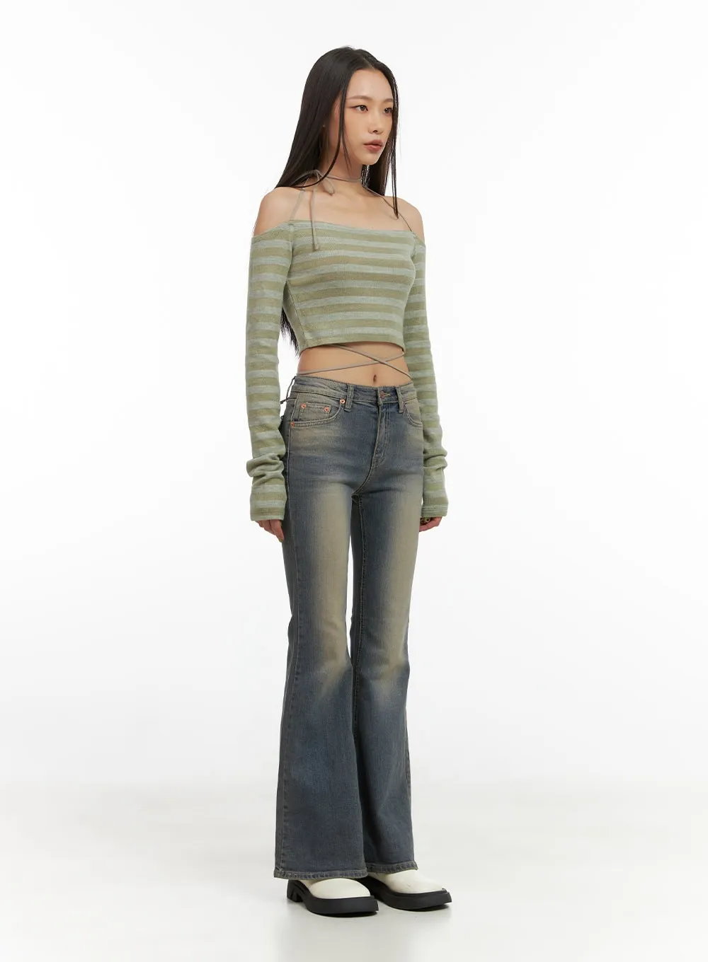 Lydia Slim Washed Bootcut Jeans CO424