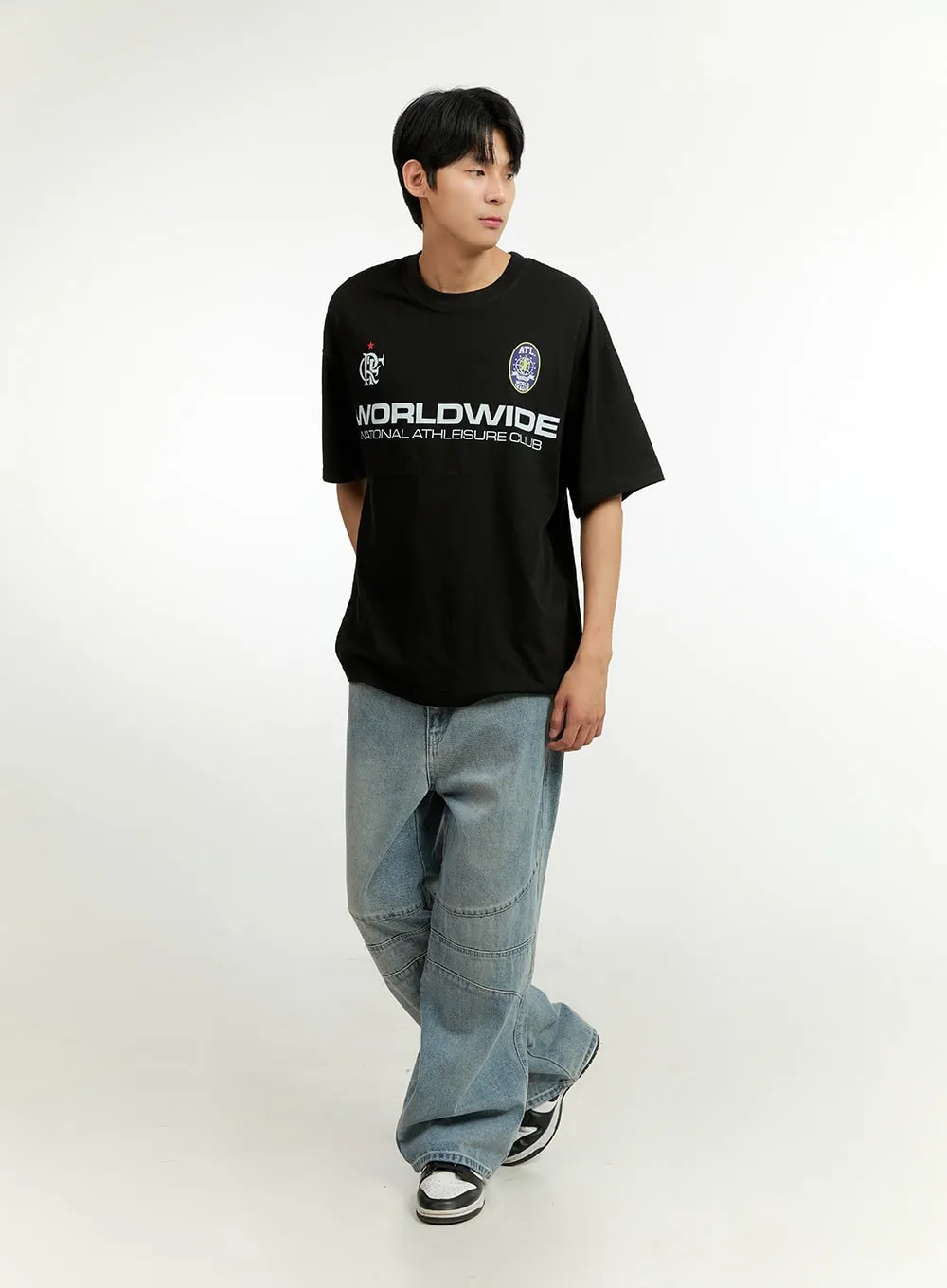 Men's Cotton Lettering Loose Fit T-Shirt IL412