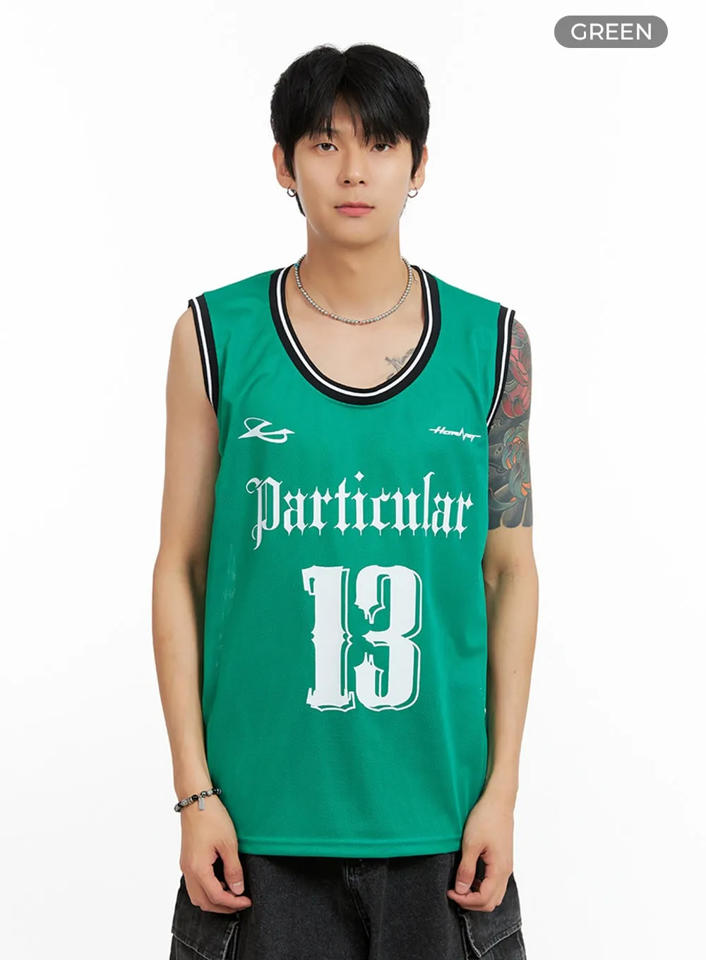 Men's Lettering Loose Fit Sleeveless T-Shirt IG402