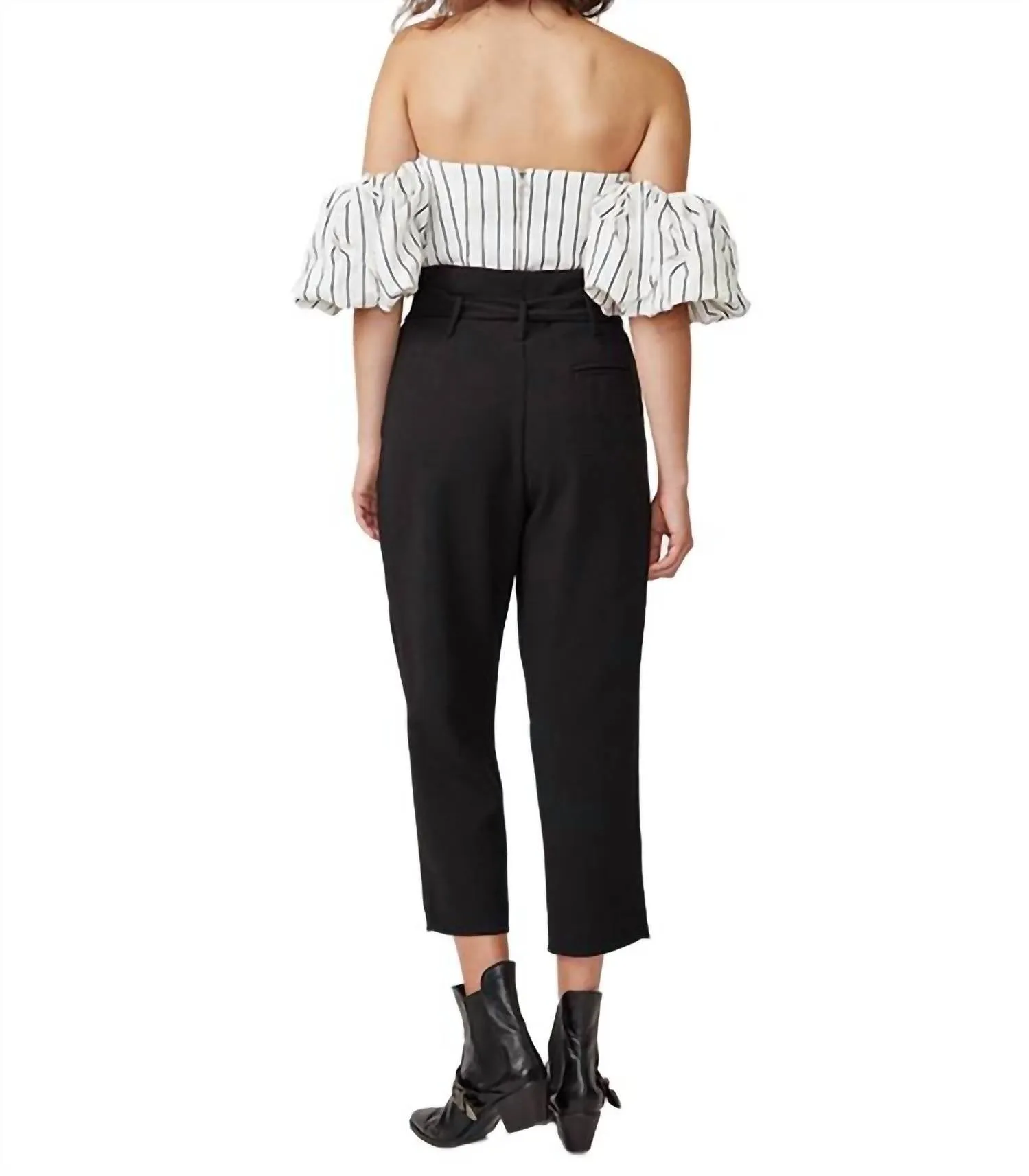 Nina Paperbag Pants in Black