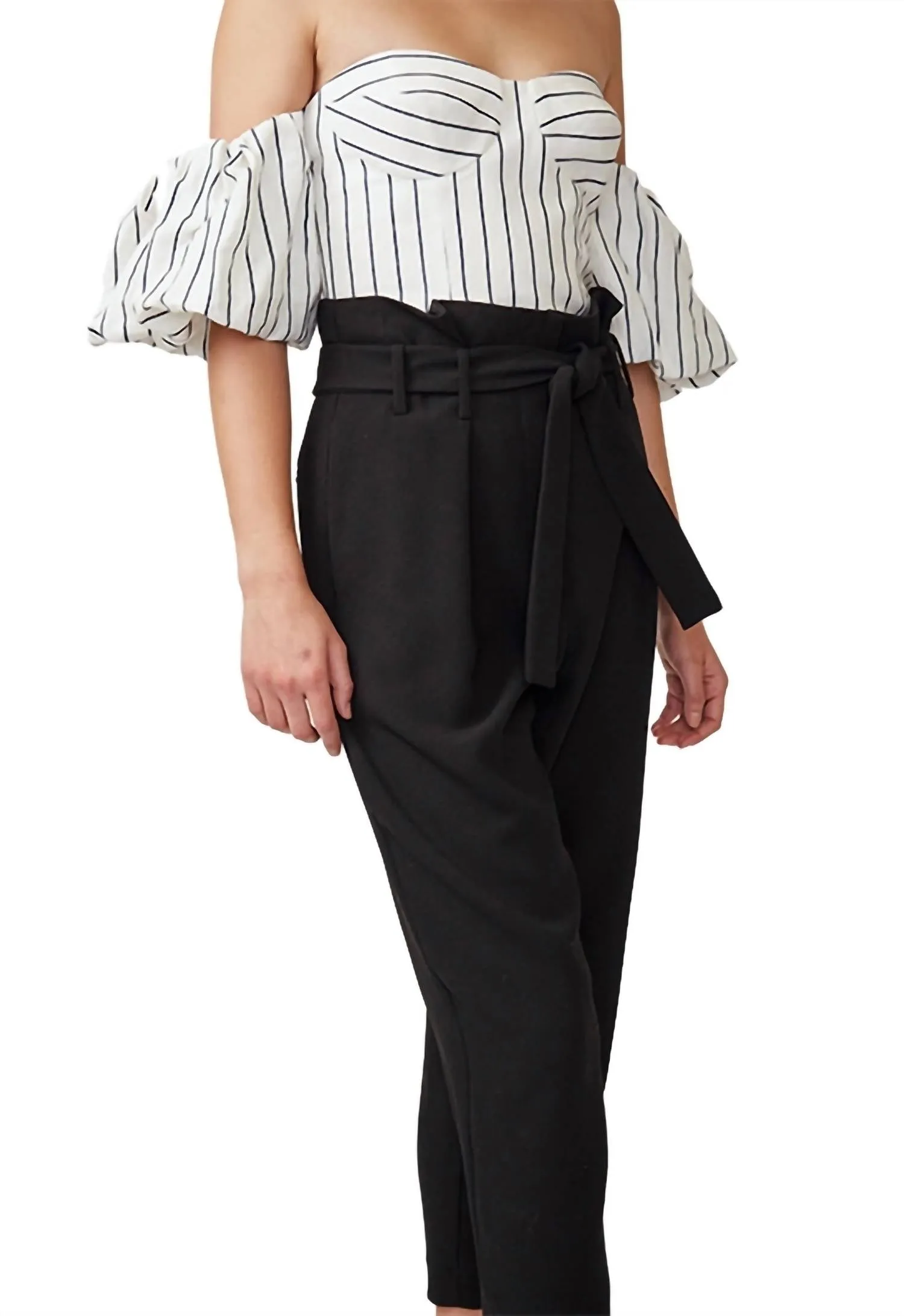 Nina Paperbag Pants in Black