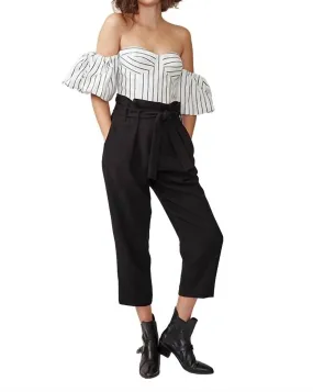 Nina Paperbag Pants in Black