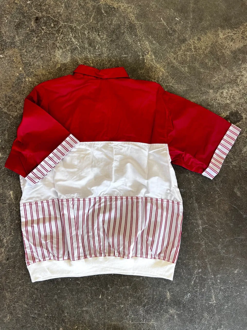 NOS deadstock mens 1980s shirts RED w/pinstripe (60 pieces)