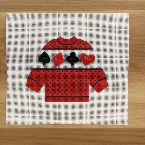 Playing Cards Pullover Sweater Needlepoint Canvas