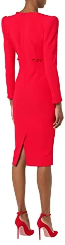 Sergio Hudson, Nadia cutout Midi Dress, 8, Red
