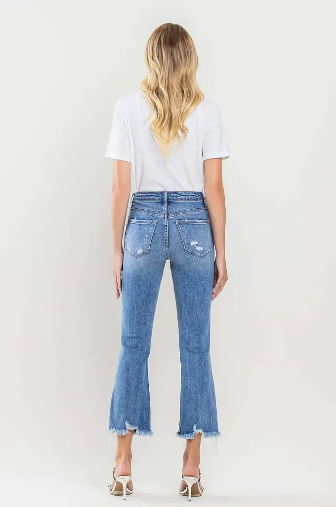 VET Distressed Kick Flare-Amber