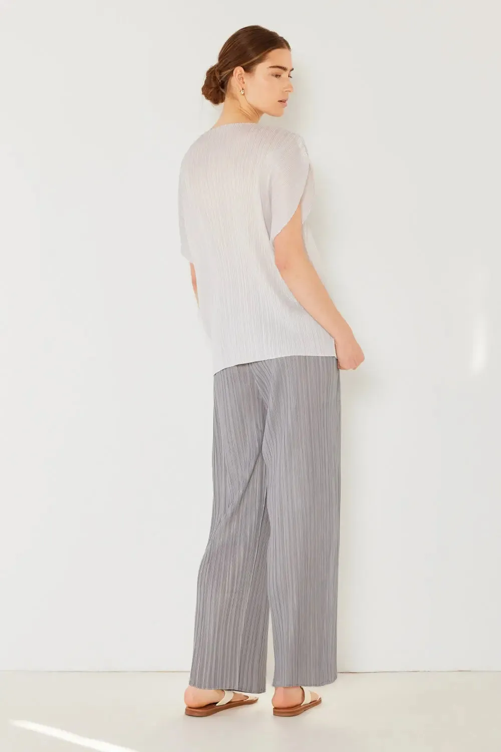 Women's Pleated Pants - Elastic-Waist Straight Pants-by Marina West Swim