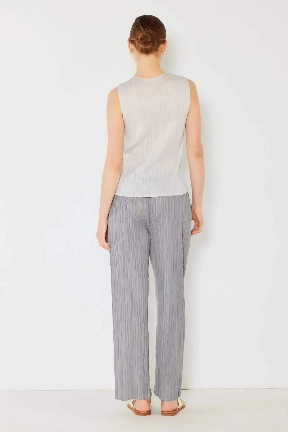 Women's Pleated Pants - Elastic-Waist Straight Pants-by Marina West Swim